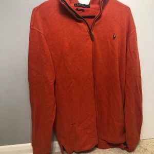 polo quarter zip burnt orange